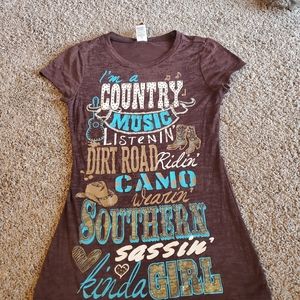 Brown country see through shirt